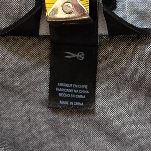 Volcom Men’s XL Button-Up Shirt Gray Blue Embroidered Dots Short Sleeve - Picture 5 of 11